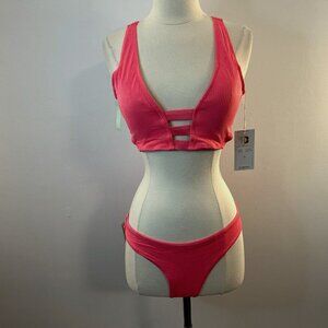 Tinibikini Swimwear Women's 2-Pc Coral Fire Bikini Set - Size Large - NWT